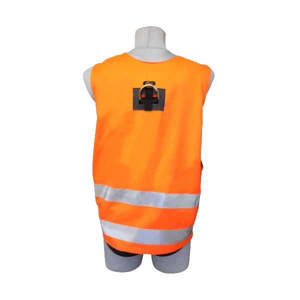 Der hochwertige und bequeme Auffanggurt für Montage- und Servicearbeiten mit wechselseitigen Anschlagmöglichkeiten, z.B. bei Fassadenarbeiten, Fensterreinigung. Hohe Sichtbarkeit, da Auffanggurt und Warnweste in einem.