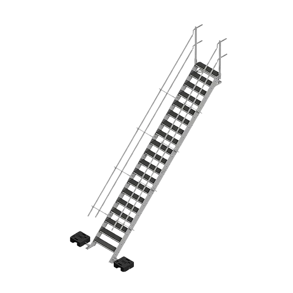 Treppe 45 Grad - Zertifiziert nach DIN EN ISO 14122-3:2016 aus hochwertigem Aluminium